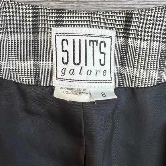 Vtg 80s Women's Suits Galore Grey Plaid Double Breasted Blazer Jacket Size 8 - Picture 4 of 5